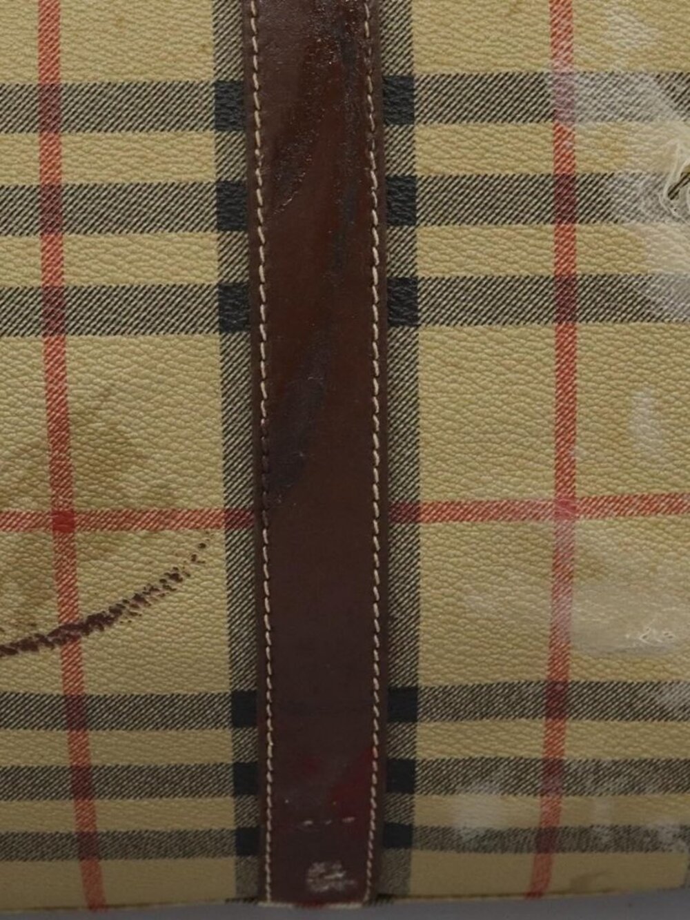 Burberrys Nova Check Boston Bag PVC 2way Beige Auth EC382 - Picture 11 of 16